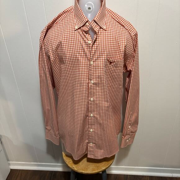 Peter Millar UT Orange Gingham Shirt - Picture 1 of 3